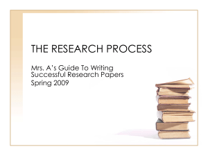 the research process - Brookwood High School