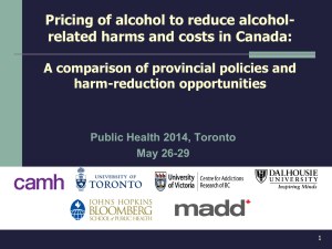 Pricing of alcohol to reduce alcohol