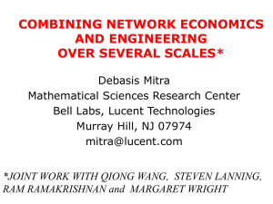 COMBINING ECONOMICS WITH NETWORK ENGINEERING *