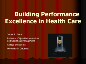 Building Performance Excellence in Health Care