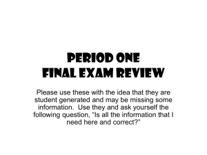 Final Exam Review Powerpoint