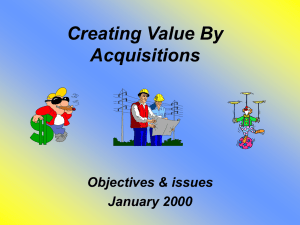 Creating Value By Acquisitions