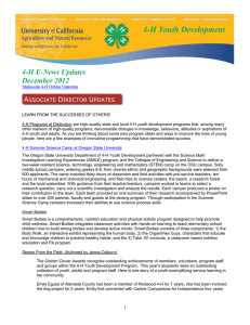 Report Title - California 4-H Youth Development Program