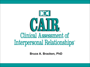 Clinical Assessment of Interpersonal Relationships