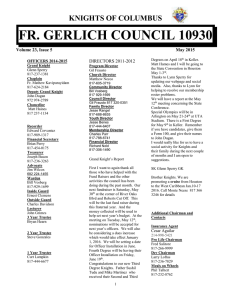Council 10930 Events in May/June