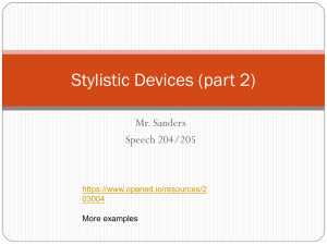 Stylistic Devices (part 2)