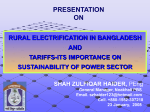 rural electrification in bangladesh and tariffs-its importance on