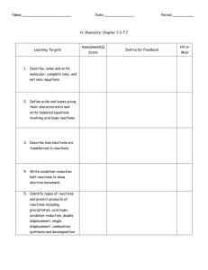 Ch. 7.3-7.7 Learning Target Worksheet