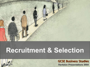 tutor2u™ GCSE Business Studies Internal Recruitment