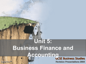 Business Accounting - GillmonBusinessStudies