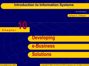 Chapter 10: Developing e-Business Solutions