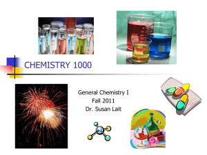 CHEMISTRY 1000 - University of Lethbridge