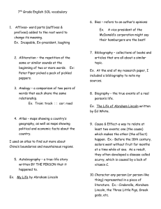 7th Grade English SOL vocabulary