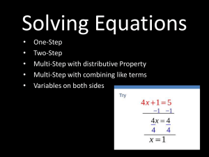 Solving Equations *