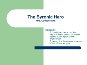 The Byronic Hero - Cumberlandbritishliterature