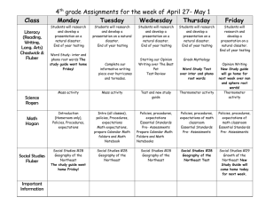 Assignments for the week of
