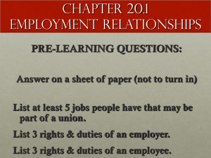 Chapter 20.1 Employment Relationships