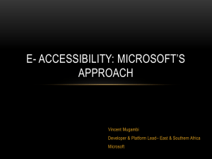 E- Accesibility: Microsoft's Approach