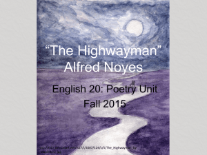 *The Highwayman* Alfred Noyes
