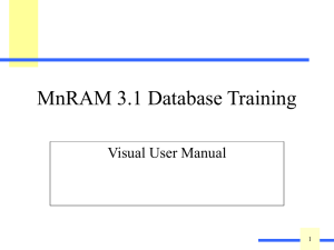 MnRAM 3.0 Database Training - Minnesota Board of Water and Soil