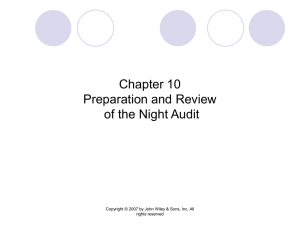 Chapter 10 – Night Audit
