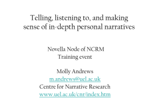 Andrews NCRM Narrative Research training event