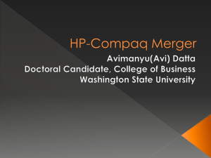 HP-Comaq Merger - Entrepreneurial Management