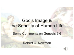 God*s Image & the Sanctity of Human Life