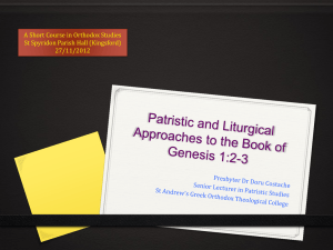 Patristic and Liturgical Approaches to Genesis 1:2-3