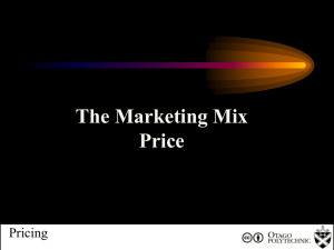 The Marketing Mix – The Price