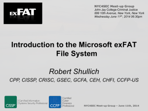 NYC4SEC – An Introduction to the Microsoft exFAT File System 1.00