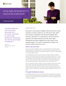 Using agile development to Improve BI at Microsoft