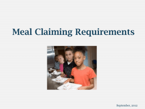 Meal Claiming Requirements - UC Davis Center for Nutrition in