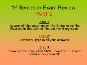 1st Semester Exam Review PART 2