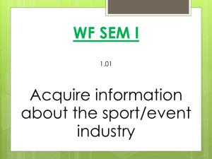 1.01 Acquire information about the sport/event industry to aid in