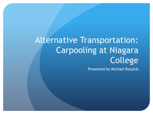Alternative Transportation: Carpooling at Niagara College
