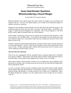 Church Mergers - Pastoral Care Inc.