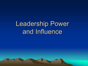 Leader Power and Influence