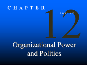 Organizational Power and Politics