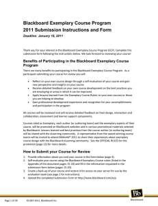 Blackboard Exemplary Course Program