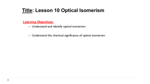 Optical Isomerism