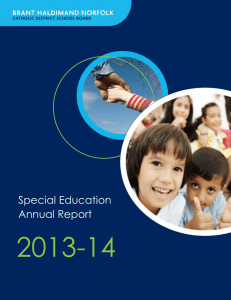 2013-14 Special Education Services Department Annual Report