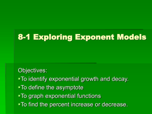 8-1 Exploring Exponent Models