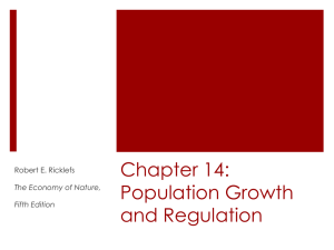 Chapter 14: Population Growth and Regulation - Eco