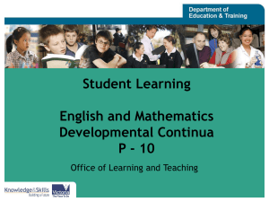 Student Learning: English and Mathematics Developmental