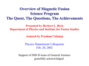 PhysColl_Berk - University of Texas, Fusion Research