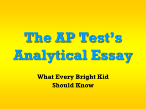 The AP Test*s Analytical Essay