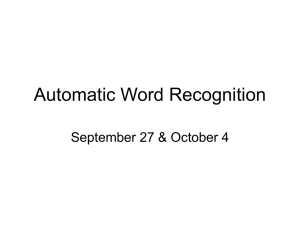 Automatic Word Recognition
