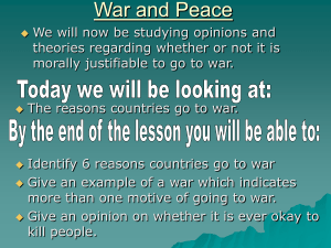 Reasons to go to war