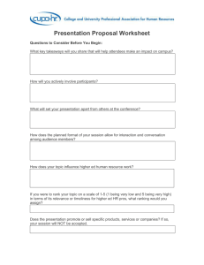 Presentation Proposal Worksheet - CUPA-HR